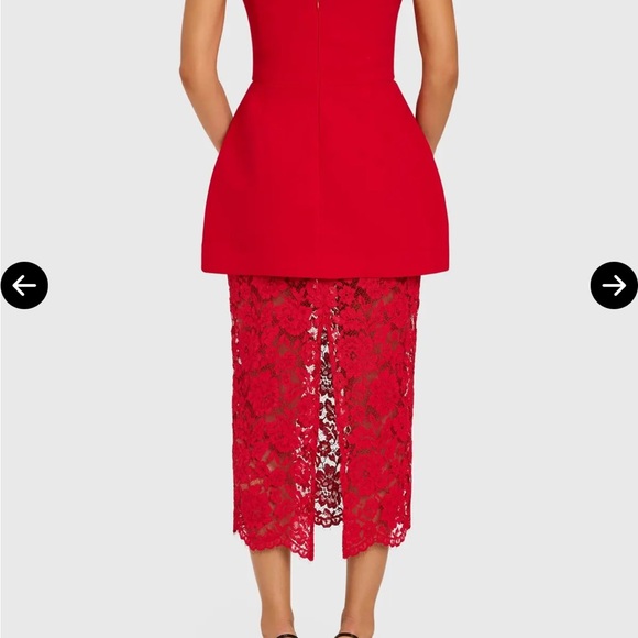 Amanda Uprichard Red Lace Mini Dress - Picture 2 of 5